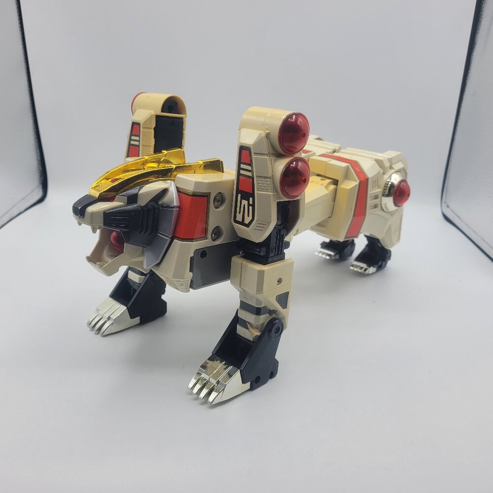 1994 Bandai Mighty Morphin Power Rangers White Tigerzord Figure Working